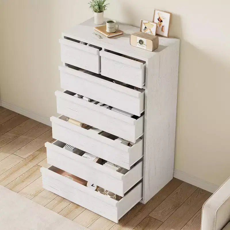 Comò a 7 cassetti per camera da letto, cassettiera doppia moderna con 7 ampi cassetti, cassettiera in legno per camera da letto, soggiorno, cameretta dei bambini