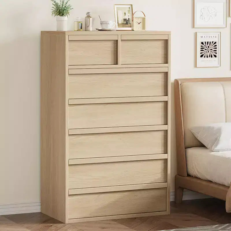 Comò a 7 cassetti per camera da letto, cassettiera doppia moderna con 7 ampi cassetti, cassettiera in legno per camera da letto, soggiorno, cameretta dei bambini