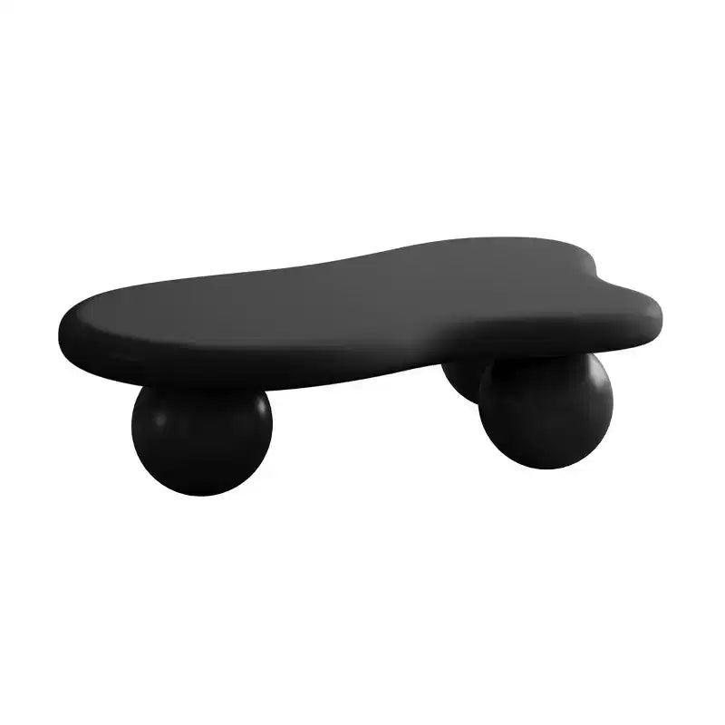 Tavolino da Caffè Cloud 47 con Gambe a Sfera, Tavolo Centrale Irregolare Moderno per Soggiorno, Nero