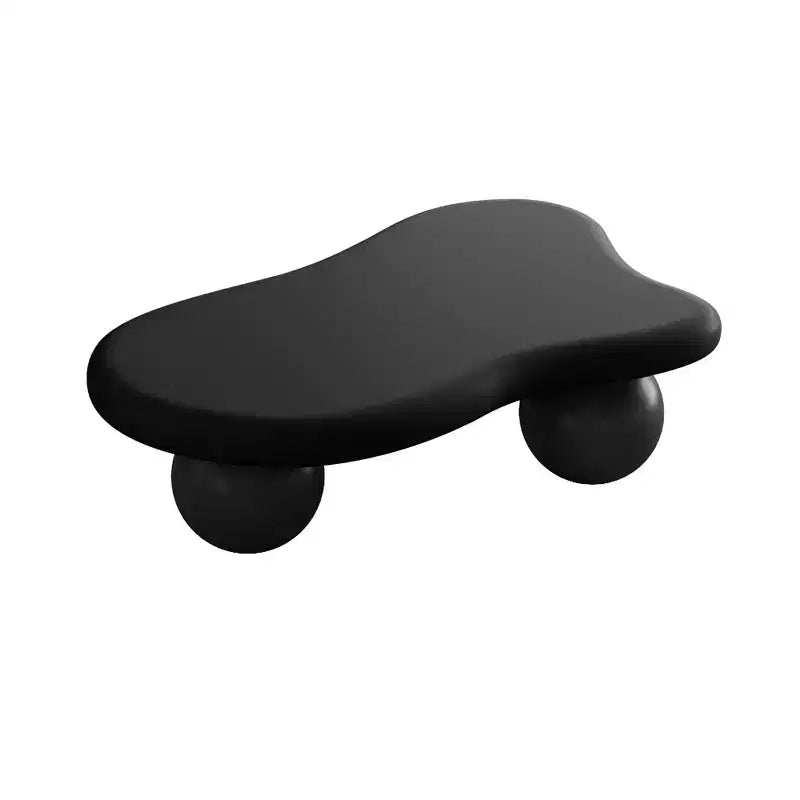 Tavolino da Caffè Cloud 47 con Gambe a Sfera, Tavolo Centrale Irregolare Moderno per Soggiorno, Nero