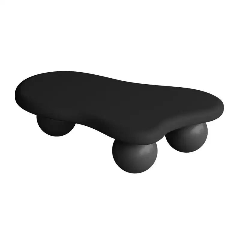 Tavolino da Caffè Cloud 47 con Gambe a Sfera, Tavolo Centrale Irregolare Moderno per Soggiorno, Nero