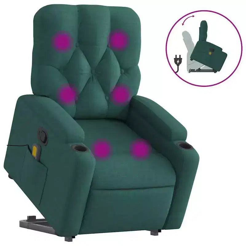 Poltrona reclinabile massaggiante alzapersona grigio scuro