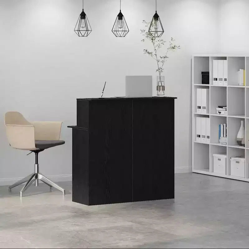 Bancone reception nero 100x50x103,5 cm in legno multistrato