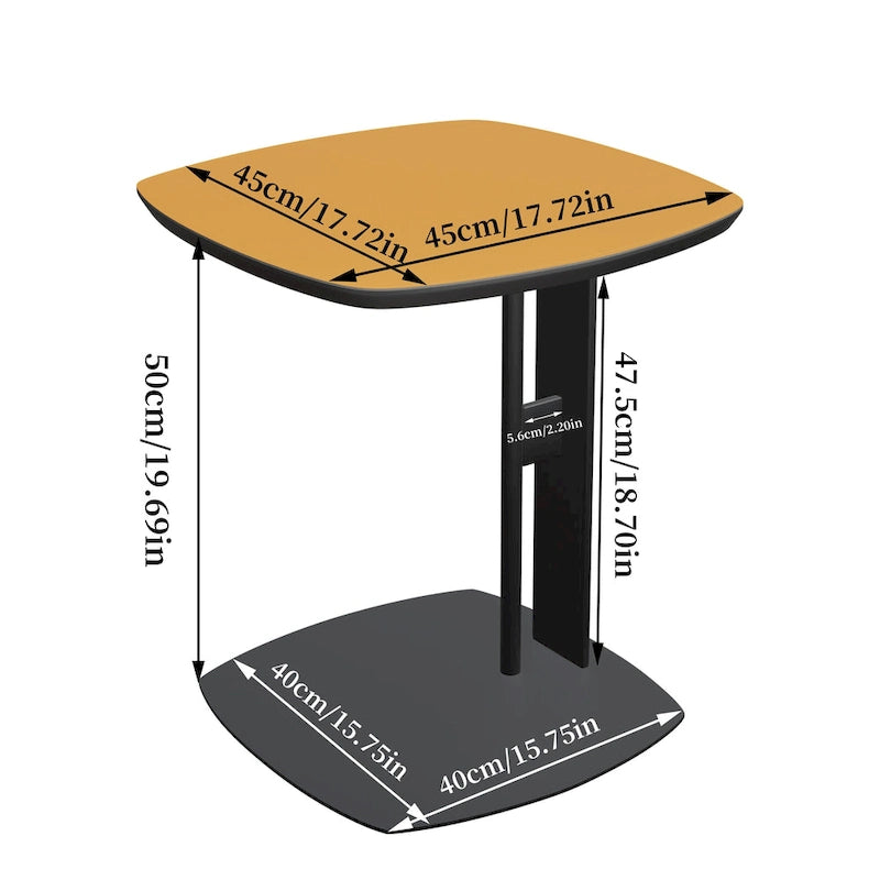 Tavolino da caffè quadrato moderno con 2 cassetti, tavolino laterale bianco Mecha Styling da 80 cm (tavoli grandi/piccoli venduti separatamente)