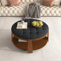 Tavolino da salotto rotondo moderno grande con pouf