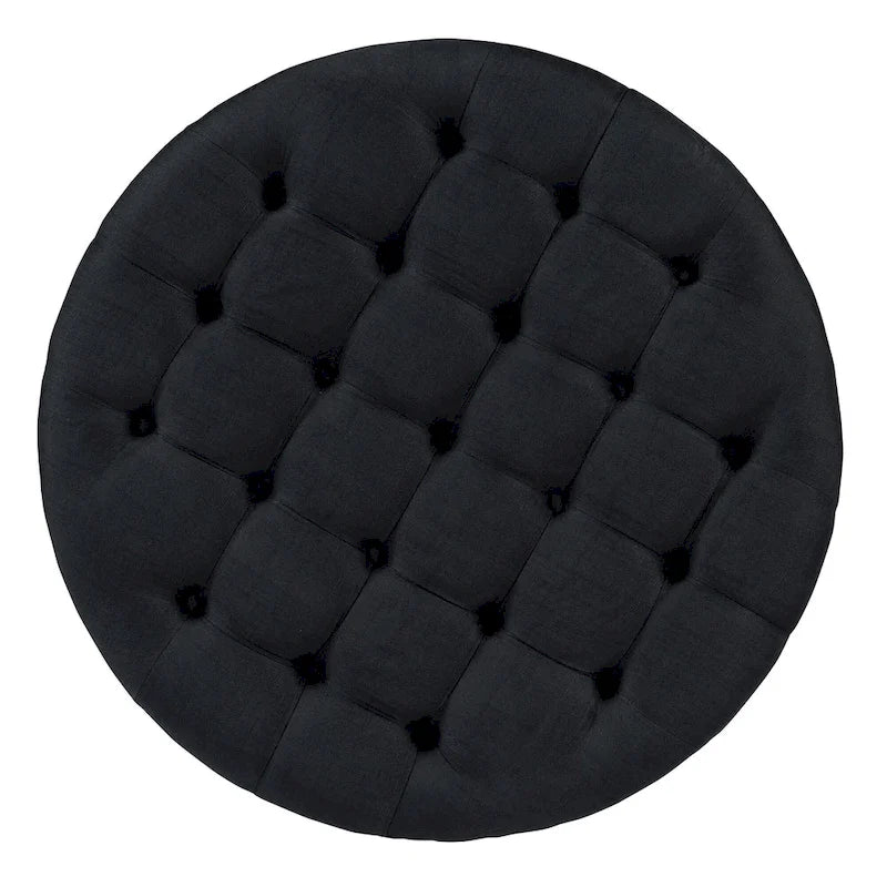 Tavolino da salotto rotondo moderno grande con pouf