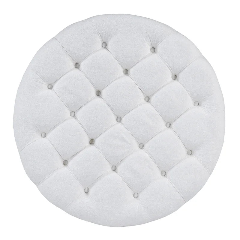 Tavolino da salotto rotondo moderno grande con pouf