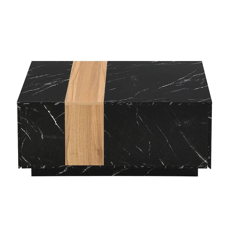 Tavolino da salotto con 2 cassetti contenitore e finitura effetto legno