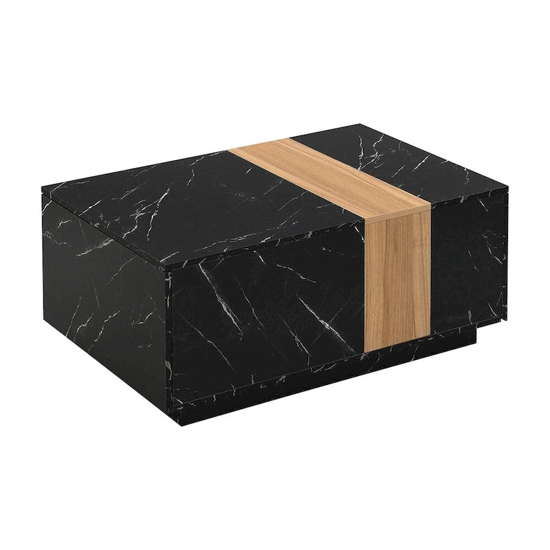 Tavolino da salotto con 2 cassetti contenitore e finitura effetto legno