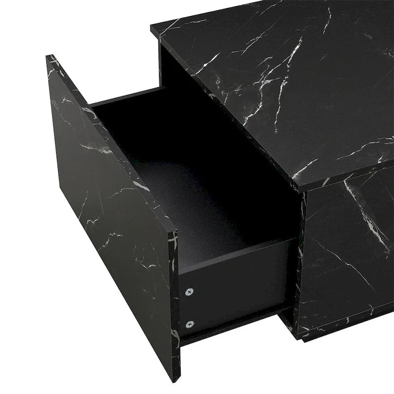 Tavolino da salotto con 2 cassetti contenitore e finitura effetto legno