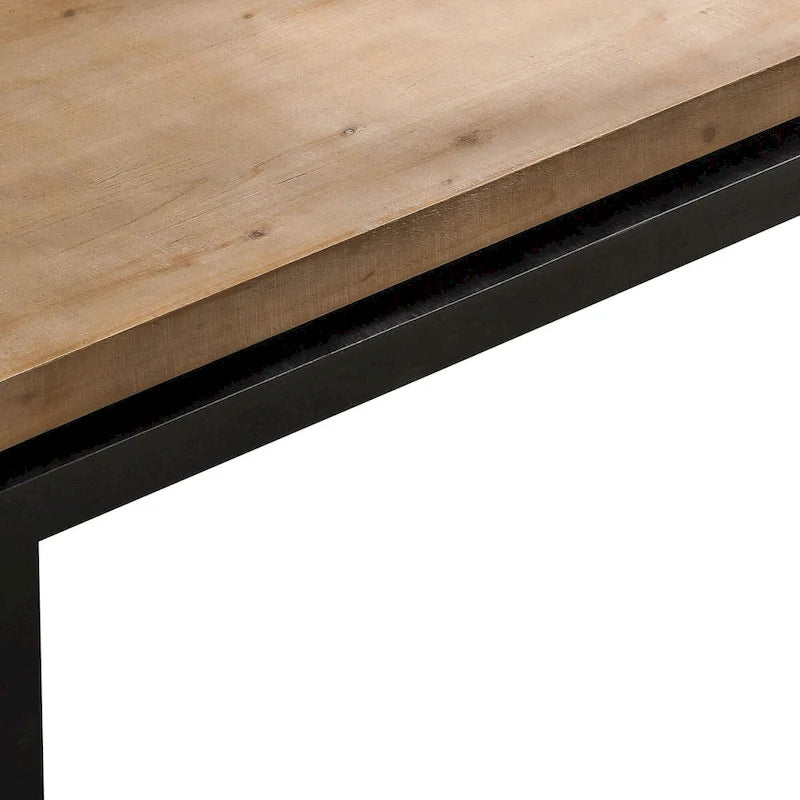 Table de salon en bois noir et naturel Table basse polyvalente Table à plateau en bois à 2 niveaux