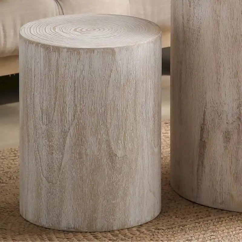 Set di 3 tavolini da caffè rustici in legno con motivi a venature distintivi - Perfetti per il soggiorno