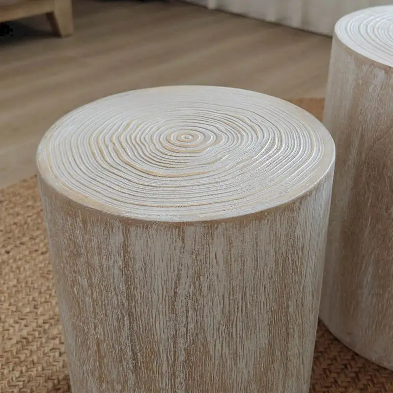 Set di 3 tavolini da caffè rustici in legno con motivi a venature distintivi - Perfetti per il soggiorno