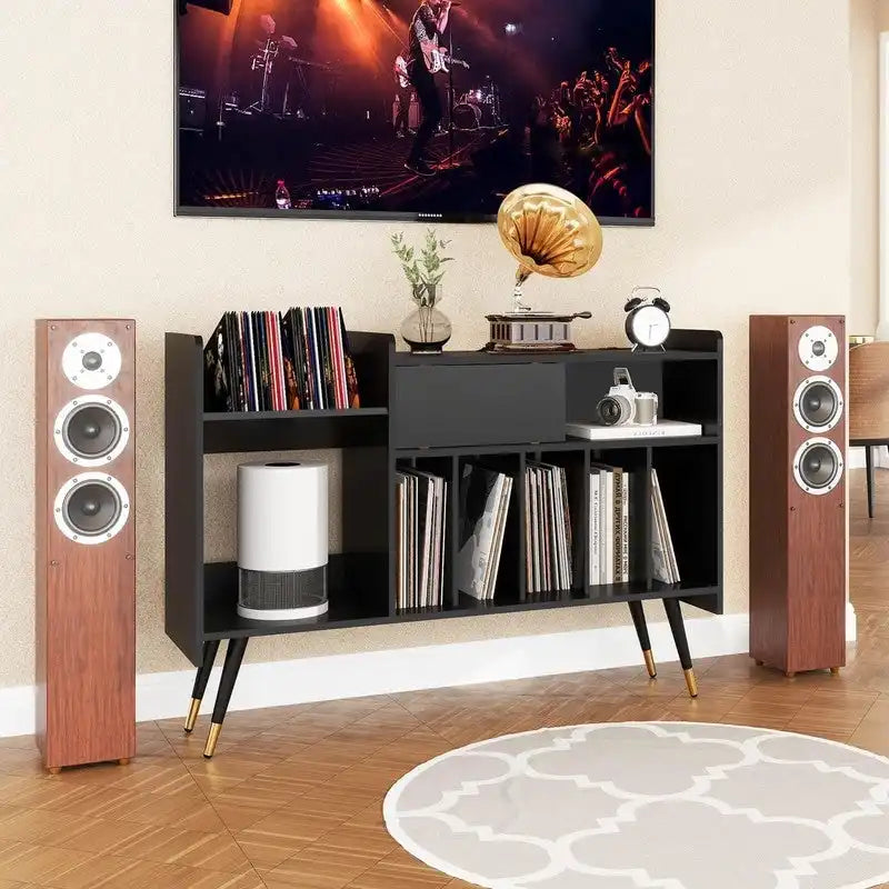 Mobile giradischi con contenitore per vinili - 13.78P x 47.24L x 33.66A