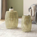 Christopher Knight Home Set di 2 tavolini rotondi in metallo con struttura cava - 16,5 L x 16,5 P x 20,75 H