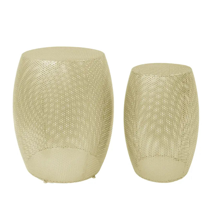 Christopher Knight Home Set di 2 tavolini rotondi in metallo con struttura cava - 16,5 L x 16,5 P x 20,75 H