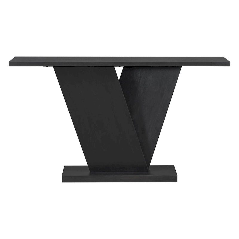 Christopher Knight Home - Tavolino Consolle Elegante Mirod con Impiallacciatura in Legno Naturale e Robusta Base a V