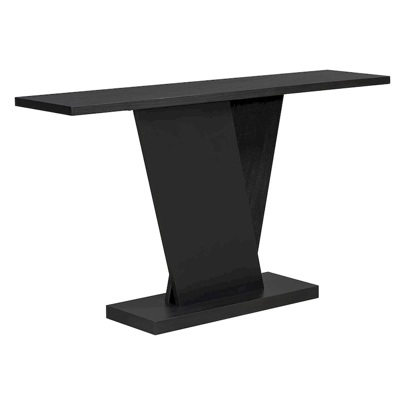 Christopher Knight Home - Tavolino Consolle Elegante Mirod con Impiallacciatura in Legno Naturale e Robusta Base a V