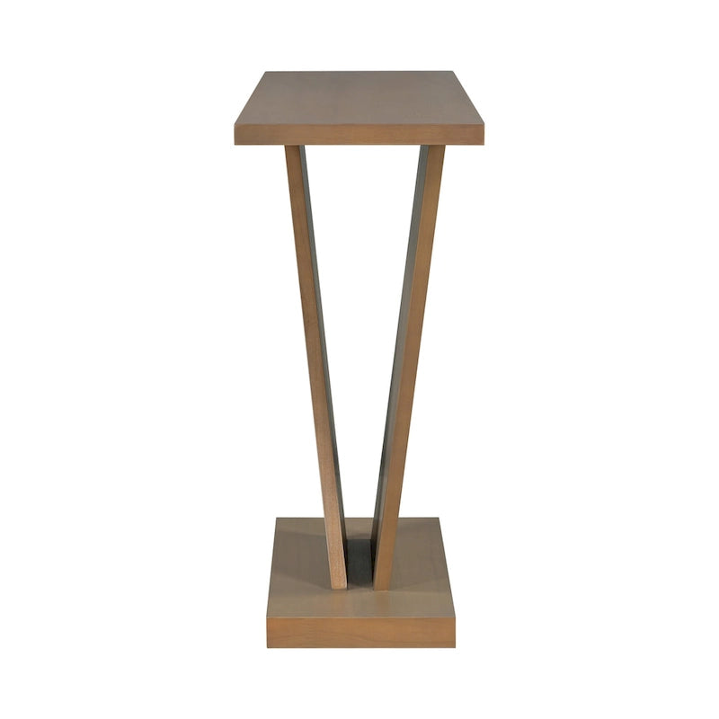 Christopher Knight Home - Tavolino Consolle Elegante Mirod con Impiallacciatura in Legno Naturale e Robusta Base a V