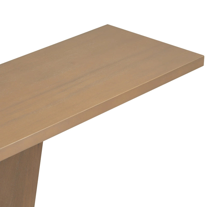 Christopher Knight Home - Tavolino Consolle Elegante Mirod con Impiallacciatura in Legno Naturale e Robusta Base a V