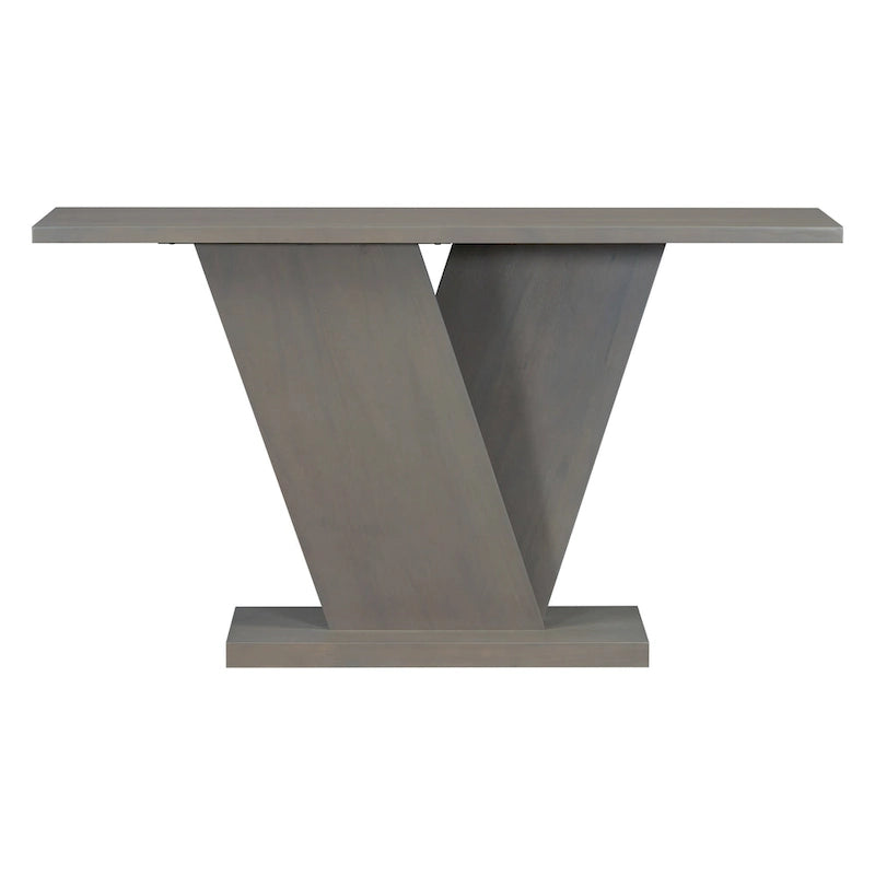 Christopher Knight Home - Tavolino Consolle Elegante Mirod con Impiallacciatura in Legno Naturale e Robusta Base a V