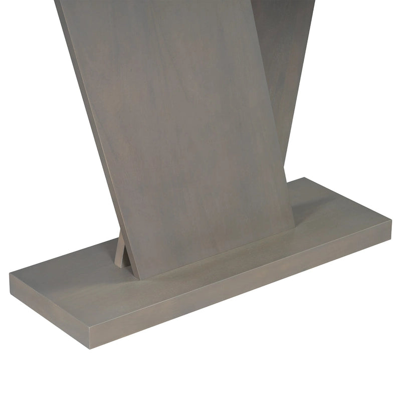 Christopher Knight Home - Tavolino Consolle Elegante Mirod con Impiallacciatura in Legno Naturale e Robusta Base a V