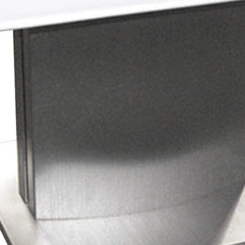 HomeRoots Tavolino Piedistallo Quadrato in Marmo Bianco e Argento e Metallo - 21.5" X 22" X 21.5"