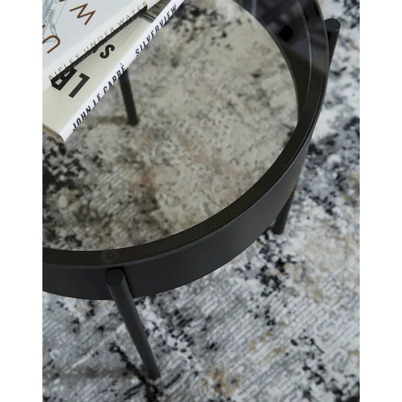 Signature Design by Ashley Ardoline Black - Set di 3 tavolini (36 L x 36 P x 18,25 A)
