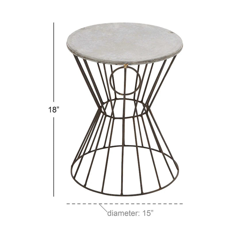 Table d'appoint en métal - Gris - Roche River Decor