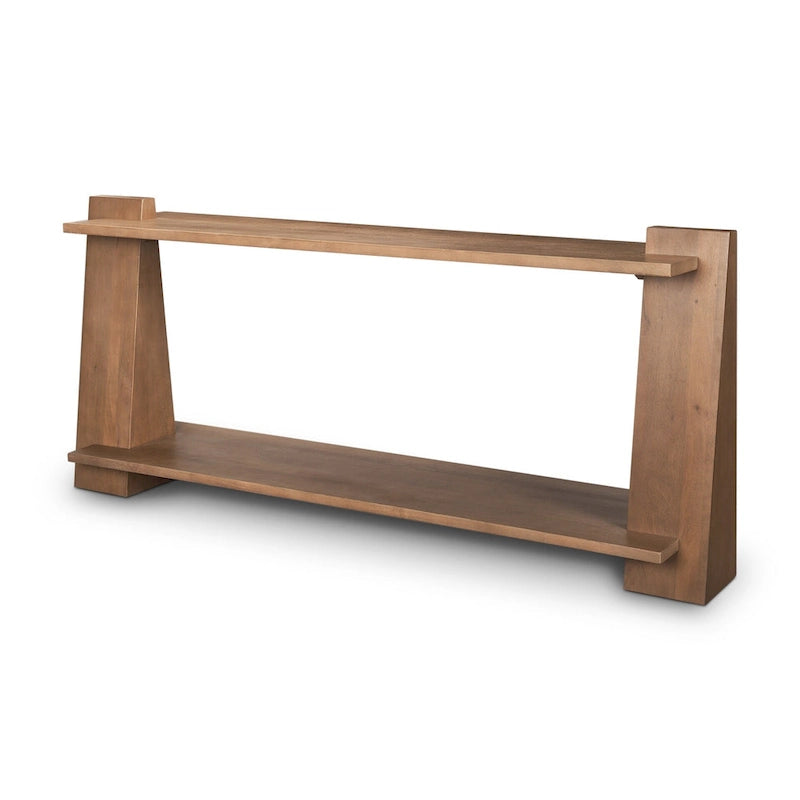 HomeRoots 67 Table console en bois massif marron avec étagère - 67' X '30' X '15.5