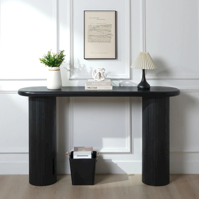 Consolle in legno da 60" con gambe a coste