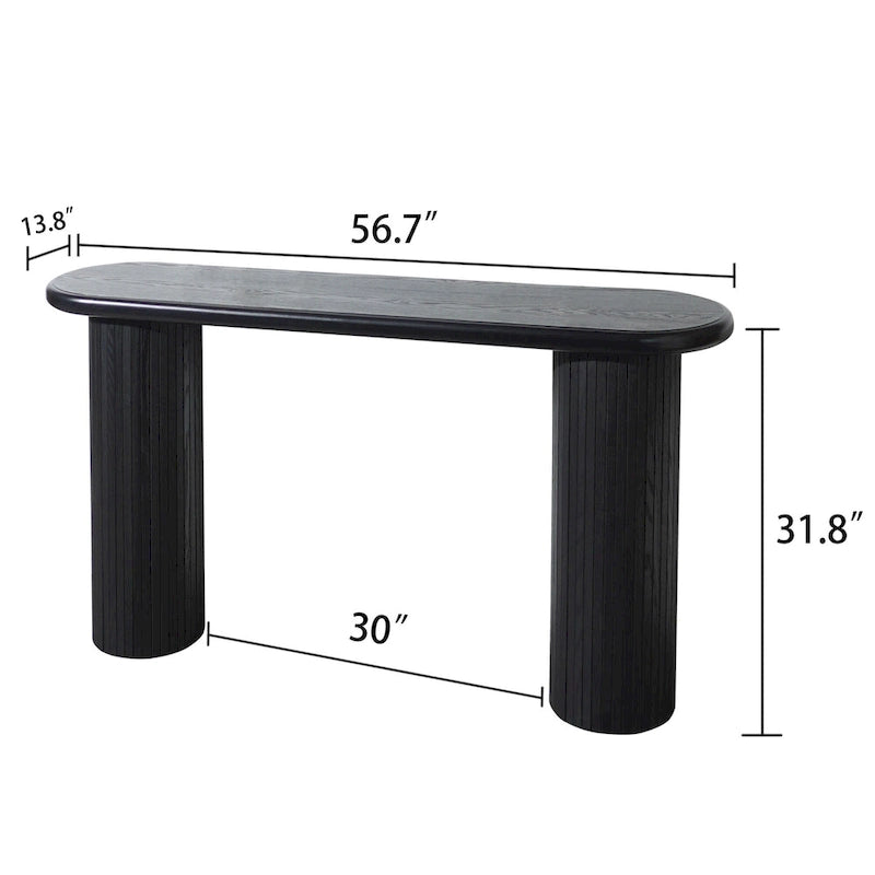 Consolle in legno da 60" con gambe a coste