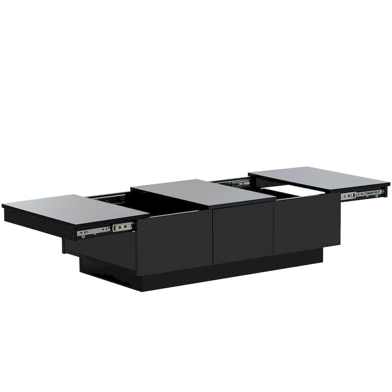 Tavolino Moderno Elegante Allungabile con 2 Grandi Vani Portaoggetti e 2 Cassetti, per Salotto