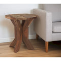 HomeRoots 26 Tavolino in Legno Riciclato Marrone Effetto Invecchiato - 25.75" X 26" X 25.75"