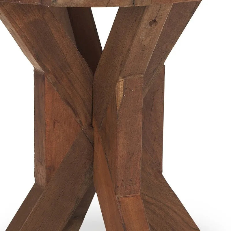 HomeRoots 26 Tavolino in Legno Riciclato Marrone Effetto Invecchiato - 25.75" X 26" X 25.75"