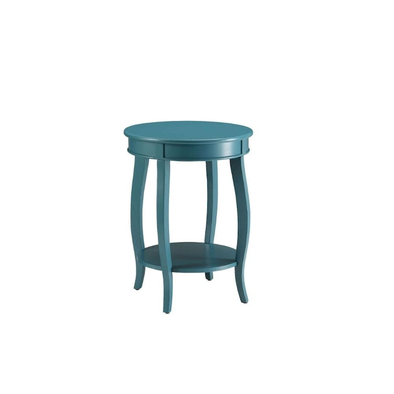 Versatile Tavolino Rotondo da 24 Pollici in Legno Massello con Ripiano, Perfetto per Camera da Letto o Soggiorno - 24 A x 18 L x 18 P