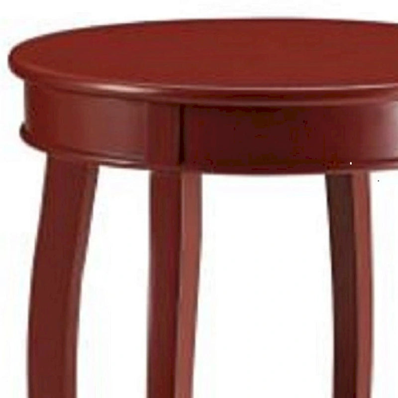 Versatile Tavolino Rotondo da 24 Pollici in Legno Massello con Ripiano, Perfetto per Camera da Letto o Soggiorno - 24 A x 18 L x 18 P