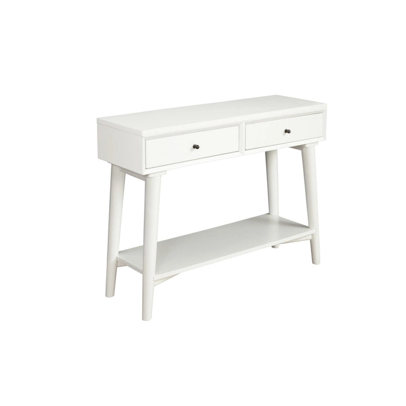 Tavolo Consolle in Legno Massello con Cassetti e Ripiano Inferiore - 42 L x 14 P x 33 H