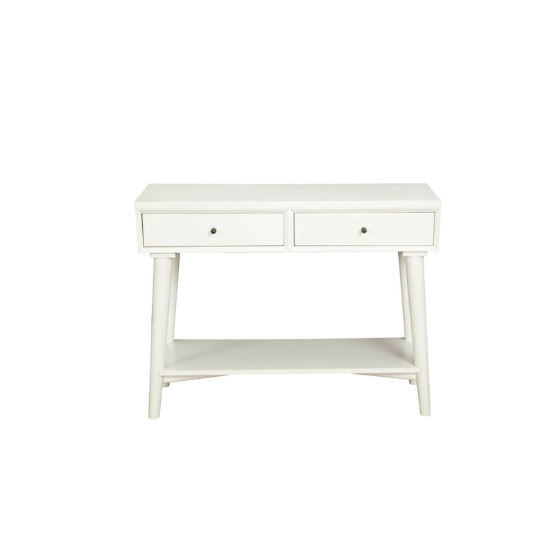 Tavolo Consolle in Legno Massello con Cassetti e Ripiano Inferiore - 42 L x 14 P x 33 H
