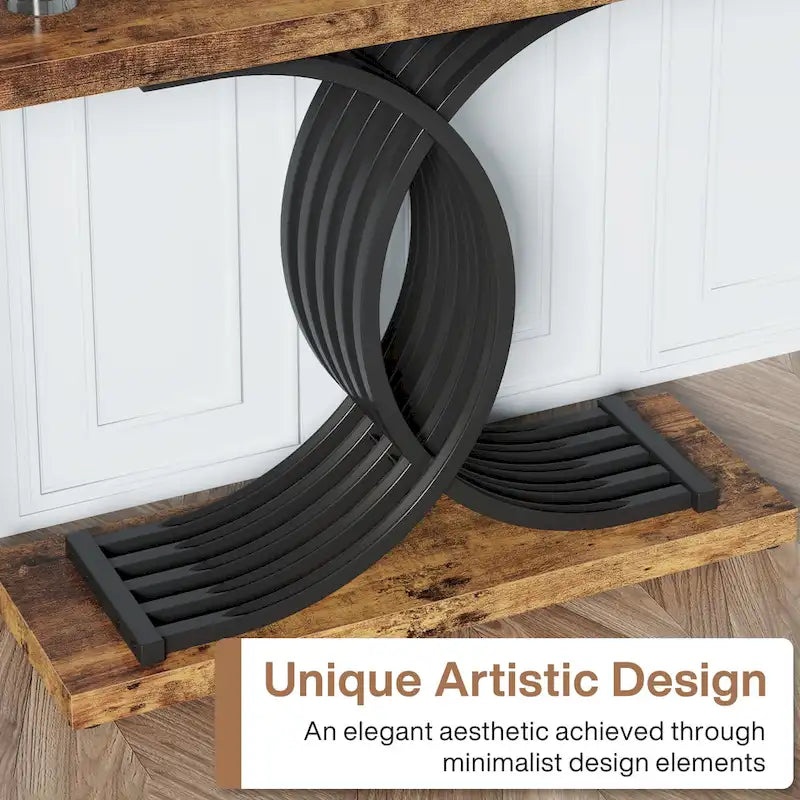 Tavolo da divano moderno nero/oro con ripiano in finto marmo, tavolo da ingresso in legno da 99 cm con gambe geometriche in metallo per l'ingresso