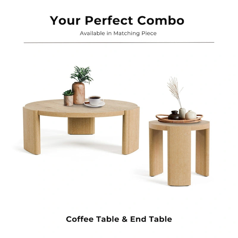 Tavolino rotondo Minst Moderno in legno di quercia di Furniture of America
