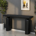 Console en placage incurvé de bois d'acacia 60 - Design minimaliste avec pieds en bois massif