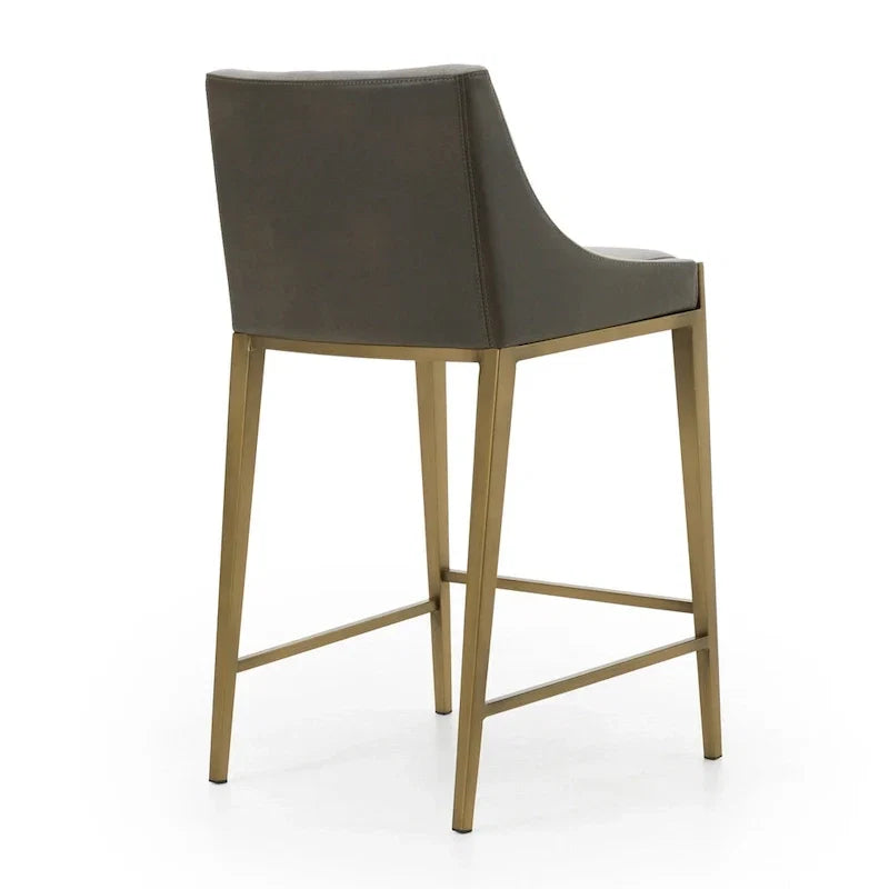 Sgabello da bancone Modrest Fairview moderno grigio e ottone