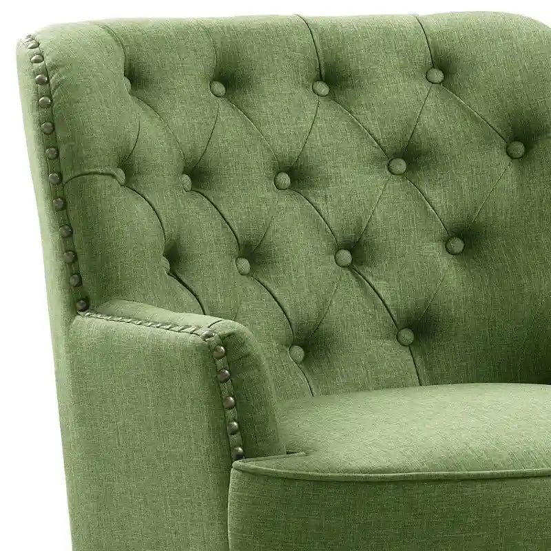 Moser Bay Mignon Poltrona Accent con Schienale Alto Trapuntato, Velluto/Lino, 76 cm
