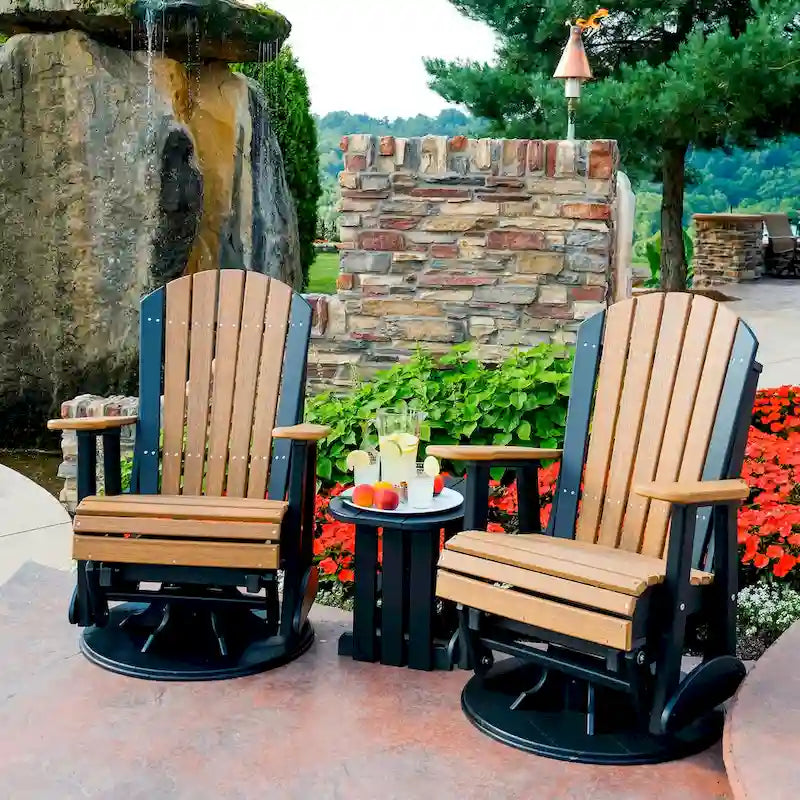 Poltrona scorrevole e girevole Adirondack in Poly Lumber