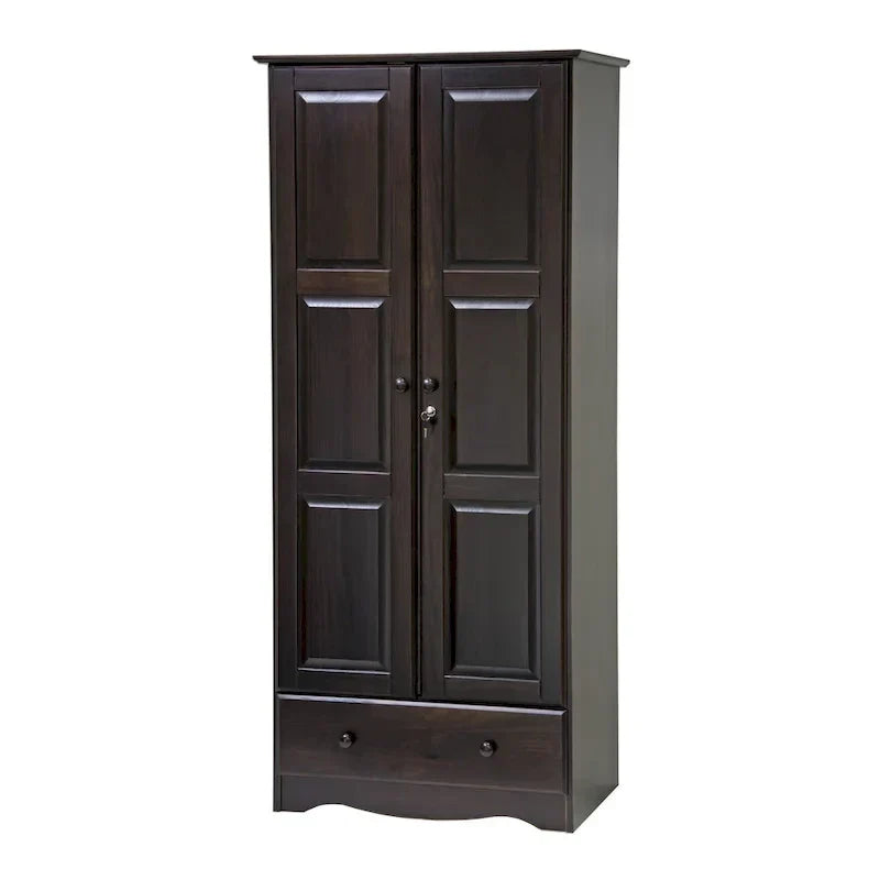Guardaroba Flessibile in Legno Massello al 100% con Pomelli in Metallo o Legno