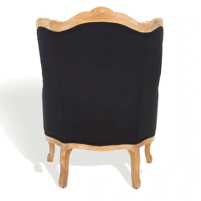 Poltrona con orecchioni Kali Oak in lino naturale - 34Lx34Px40H