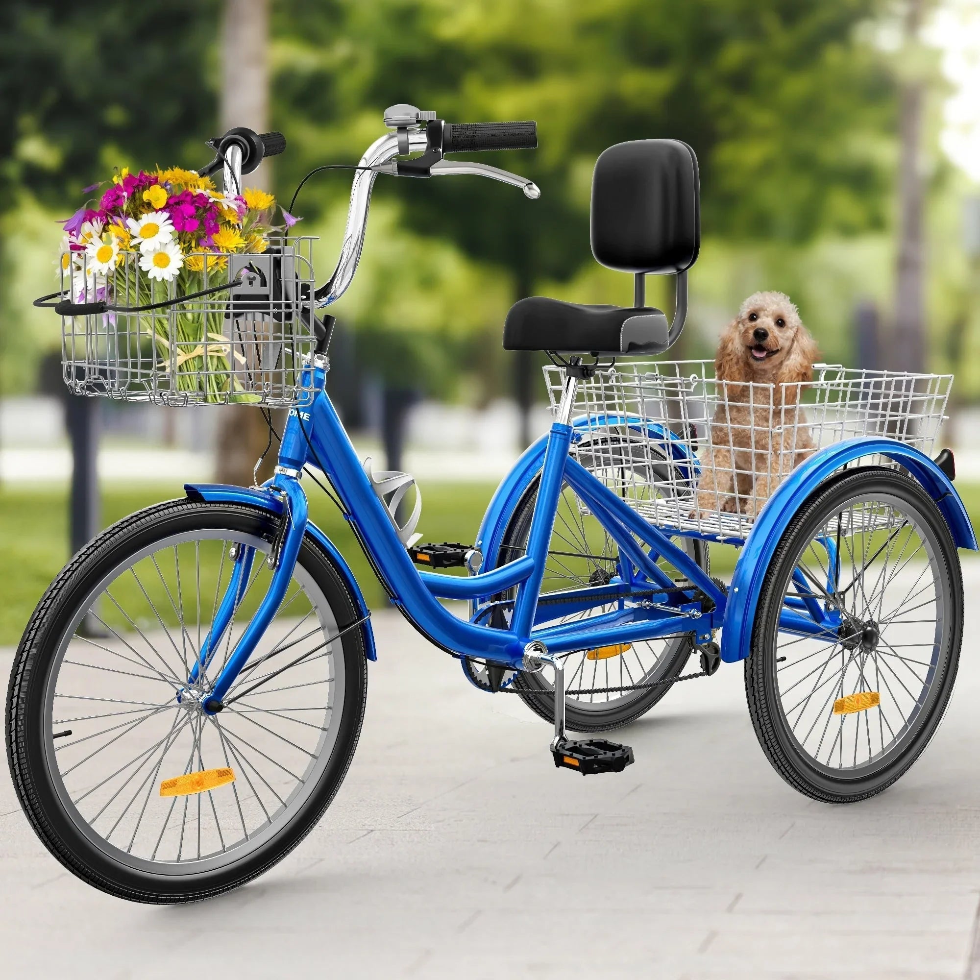 26 Triciclo per adulti Bici a 3 ruote Triciclo a 7 velocità