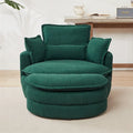 Poltrona girevole oversize con pouf contenitore Moon con 4 cuscini