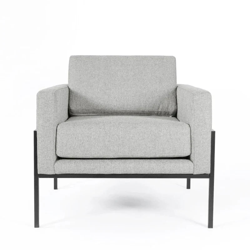Poltrona club moderna HomePop imbottita con struttura in metallo